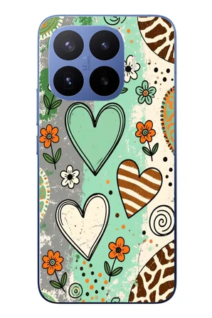 Xiaomi 17T Pro
 Uyumlu Renkli Kalpler Baskılı Silikon Kılıf