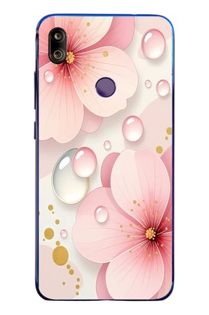 Redmi Note 7 Uyumlu Damlalı Çiçekler Baskılı Silikon Kılıf