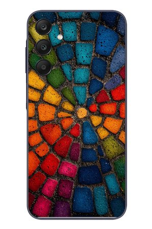 Samsung Galaxy A25 Uyumlu Gökkuşağı Renkli Kaldırım Baskılı Silikon Kılıf