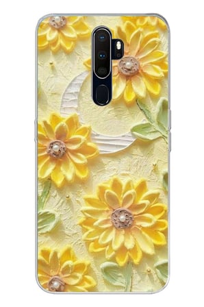 Oppo A5/A9 2020  Uyumlu Rölyef Bahçesi Baskılı Silikon Kılıf