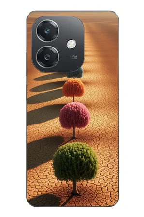 Oppo A3 Uyumlu Sıralı Renkli Ağaçlar Baskılı Silikon Kılıf