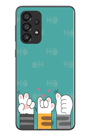 Samsung Galaxy A33 Uyumlu Kedi Patileri Baskılı Silikon Kılıf
