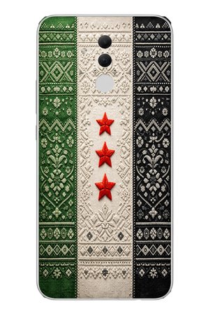 Huawei Mate 20 Lite Uyumlu Suriye Bayrağı Dokuma Baskılı Silikon Kılıf