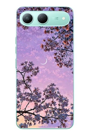 Tecno Spark 40 5G Uyumlu Mor Gökyüzülü Ağaç Baskılı Silikon Kılıf