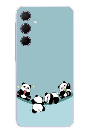 Samsung Galaxy A35 Uyumlu Panda Ailesi Baskılı Silikon Kılıf