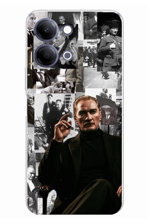 Vivo Y11D / Y05 4G Uyumlu Mustafa Kemal Atatürk Kolajları Baskılı Silikon Kılıf