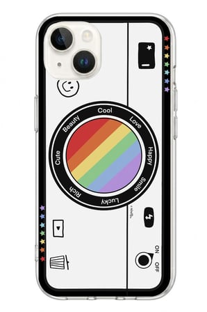 İphone 13/14 Uyumlu Gökkuşaklı Makine Baskılı Silikon Kılıf