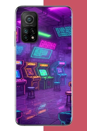 Xiaomi Mi 10T-10T PRO Uyumlu Cyberpunk neon arcade Baskılı Silikon Kılıf