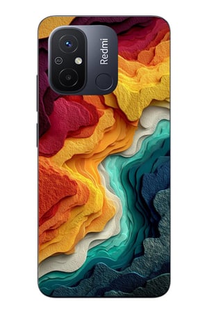 Redmi 12C Uyumlu Renk Dalgaları Baskılı Silikon Kılıf