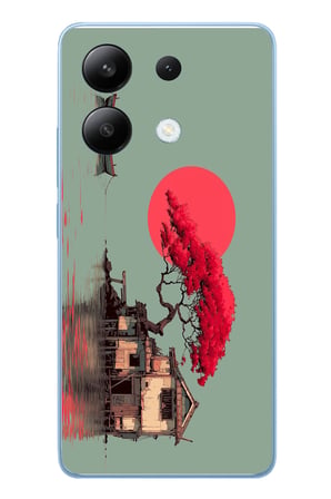 Redmi Note 13 4G Uyumlu Sahil Evi Baskılı Silikon Kılıf