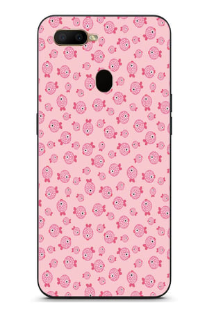 Oppo A5S Uyumlu Pembe Balıklar Baskılı Silikon Kılıf