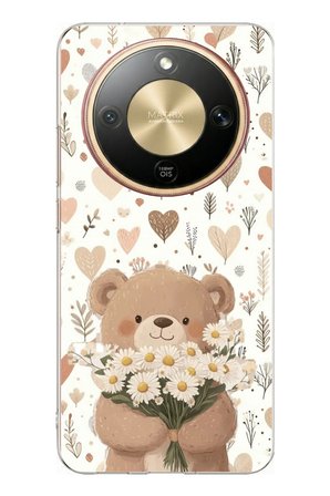 Honor Magic 8 Lite Uyumlu Romantik Sevimli Ayıcık Baskılı Silikon Kılıf