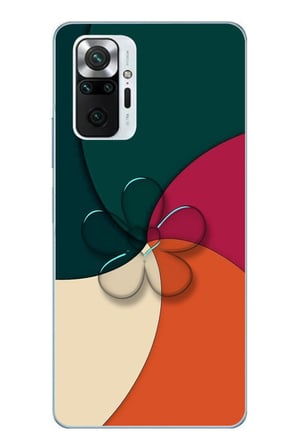 Redmi Note 10 Pro Uyumlu Modern Yonca Renkleri Baskılı Silikon Kılıf