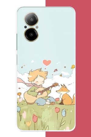 Realme 12 Lite Uyumlu gitarlı küçük prens Baskılı Silikon Kılıf