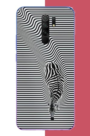 Redmi 9 Uyumlu Abstract zebra Baskılı Silikon Kılıf