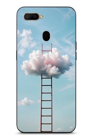 Oppo A5S Uyumlu Buluta Çıkan Merdiven Baskılı Silikon Kılıf