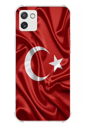 Samsung Galaxy A03 Uyumlu Türk Bayrağı Baskılı Silikon Kılıf