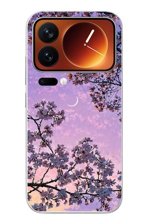 Xiaomi 17 Pro Max Uyumlu Mor Gökyüzülü Ağaç Baskılı Silikon Kılıf