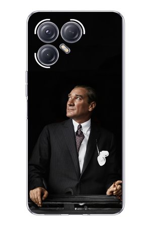 Tecno Pova 7 ULTRA 5G Uyumlu Ufka Bakan Lider Atatürk Baskılı Silikon Kılıf