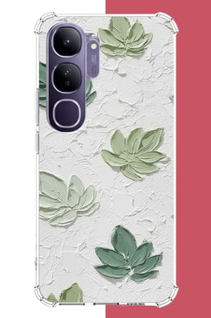 Vivo V40 Lite Uyumlu tuvaldeki yaprak Baskılı Silikon Kılıf