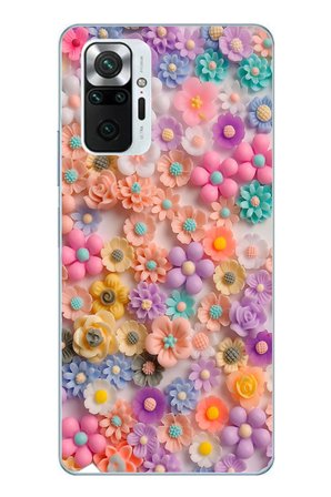 Redmi Note 10 Pro Uyumlu Çiçek Bükleleri Baskılı Silikon Kılıf