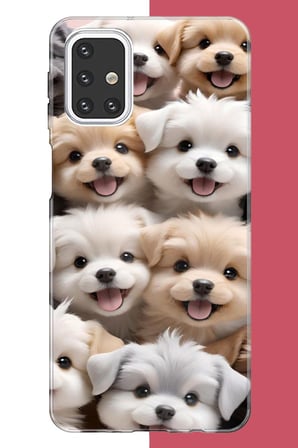 Samsung Galaxy M31s Uyumlu sevimli köpek Baskılı Silikon Kılıf