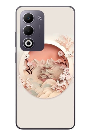 Oppo A5 4G Uyumlu Manzar Retro Yuvarlak Baskılı Silikon Kılıf