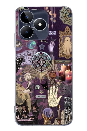 Realme C53 Uyumlu Hallowen Cadılar Astroloji Baskılı Silikon Kılıf
