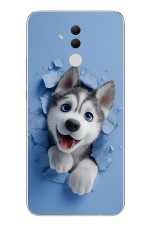 Huawei Mate 20 Lite Uyumlu Sibirya Kurdu Baskılı Silikon Kılıf