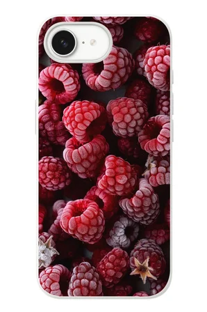 İphone 16e Uyumlu Ahududu Frambuaz Baskılı Silikon Kılıf