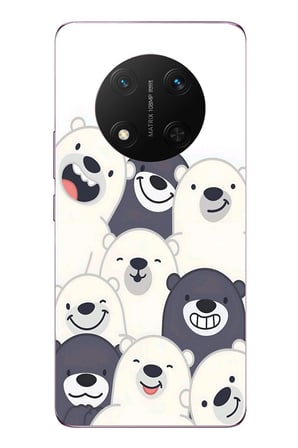 Honor Magic 7 Lite Uyumlu Gülen Kutup Ayıları Baskılı Silikon Kılıf