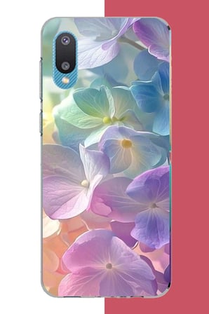 Samsung Galaxy A02 Uyumlu renkli çiçek2.jpeg Baskılı Silikon Kılıf