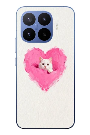 Xiaomi 17T Pro
 Uyumlu Pembe Kalpli Kedi Baskılı Silikon Kılıf