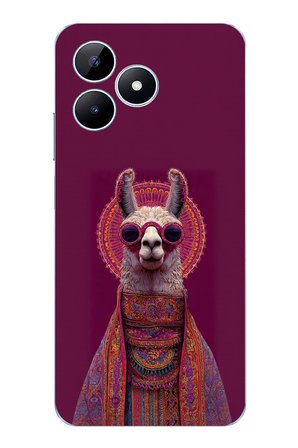 Realme Note 50 Uyumlu Kozmik Lama Baskılı Silikon Kılıf