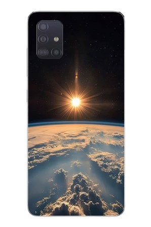Samsung Galaxy A51 Uyumlu Uzay Günbatımı Baskılı Silikon Kılıf