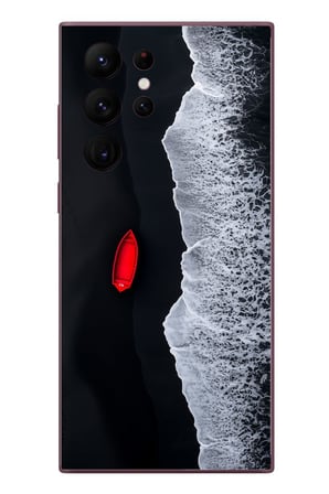 Samsung Galaxy S22 Ultra Uyumlu Kırmızı Tekne Yalnız Baskılı Silikon Kılıf