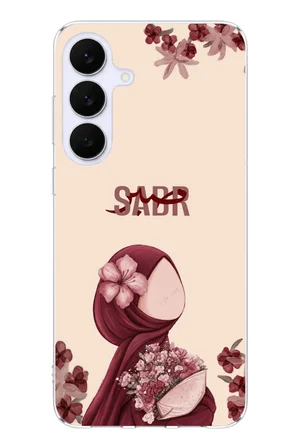 Samsung Galaxy S25 FE Uyumlu Bordür Çiçekli Sabır Yazılı Baskılı Silikon Kılıf