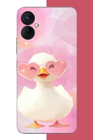 Tecno Spark 9 Pro Uyumlu gözlüklü yavru ördek Baskılı Silikon Kılıf