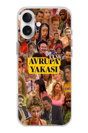 iPhone 16 PLUS Uyumlu Avrupa Yakası Baskılı Silikon Kılıf