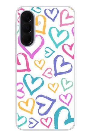 Samsung Galaxy A37 Uyumlu Modern Çizgi Kalpler Baskılı Silikon Kılıf