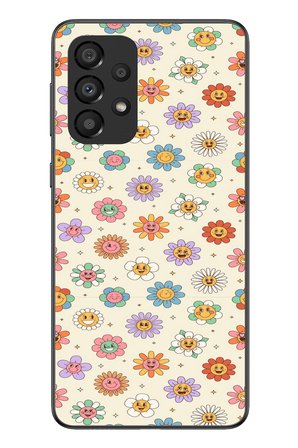 Samsung Galaxy A33 Uyumlu Gülen Çiçekler Baskılı Silikon Kılıf