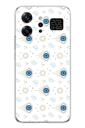 Infinix Note 60 Ultra Uyumlu Nazar Boncuğu Güneş ve Hilal Baskılı Silikon Kılıf