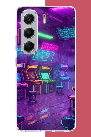 Tecno Camon 40 Uyumlu Cyberpunk neon arcade Baskılı Silikon Kılıf
