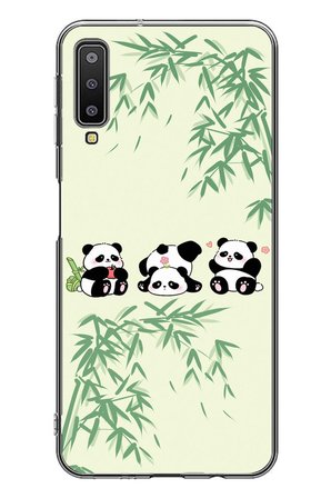 Samsung Galaxy A7 2018 Uyumlu Panda Ailesi Baskılı Silikon Kılıf