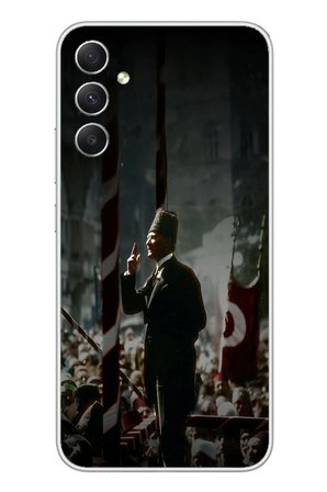 Samsung Galaxy A34 Uyumlu Atatürk Hitap Ediyor Baskılı Silikon Kılıf
