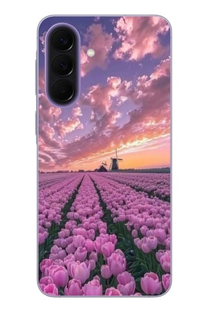 Samsung Galaxy A57 Uyumlu Lale Bahçesi Baskılı Silikon Kılıf