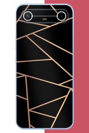 Tecno Spark Slim 5G Uyumlu altın diyagonal çizgi Baskılı Silikon Kılıf