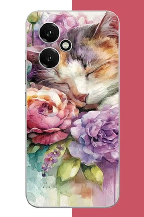 Honor 400 Uyumlu sulu boya kedi Baskılı Silikon Kılıf