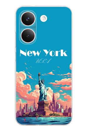 POCO X8 PRO Uyumlu Özgürlük Heykeli New York Baskılı Silikon Kılıf