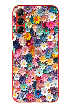Samsung Galaxy A14 Uyumlu Pastel Çiçekler Baskılı Silikon Kılıf
